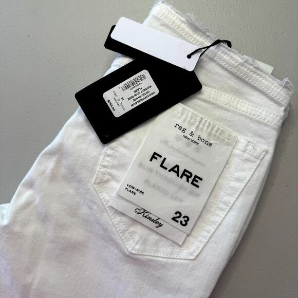 NEW Rag & Bone Kinsley Low Rise Flare White Women's Size 23 New - Picture 4 of 7